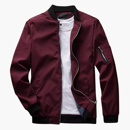 Bomberjacke Slim Fit Glatter Stoff