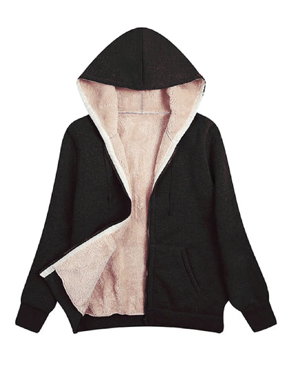 Weiche Fleecejacke Mit Kapuze Modern - IdealeKleiden