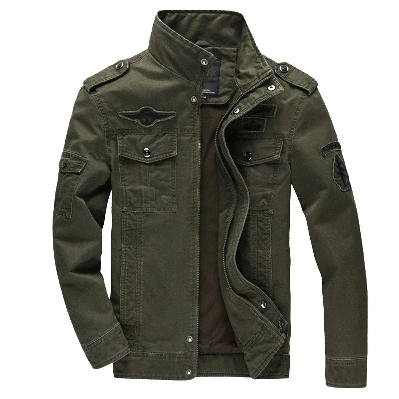 Bikerjacke Herren Leder Optik Reißverschluss Baumwolle