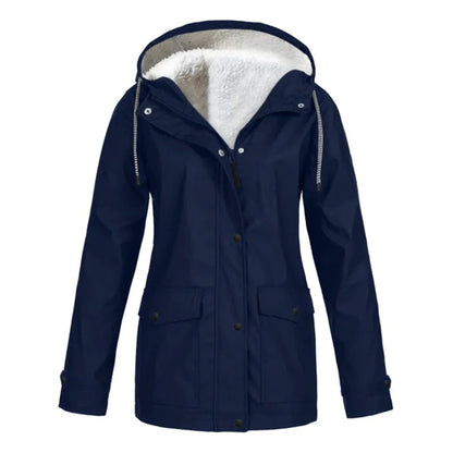 Wetterfeste Jacke mit Kapuze und Kunstfellfutter