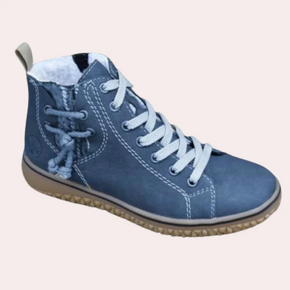 Damenschuh Stiefel Glattes Leder Schnürung