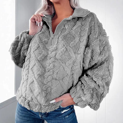 Damen Pullover Sweatshirt Lockere Passform Lange Ärmel