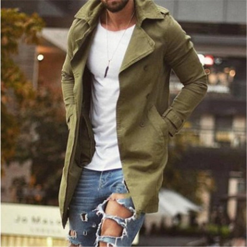 Mantel Damen Slim Fit Mittellang Baumwolle