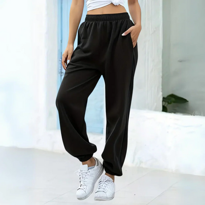 Bequeme Sweatpants Weite Passform Baumwolle Elastisch