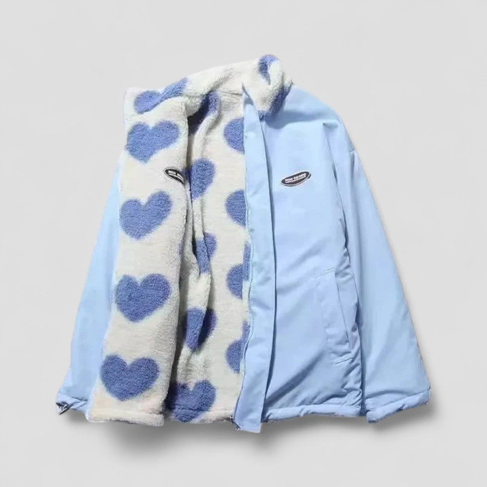Gemütliche Wendemantel Jacke Herzfutter
