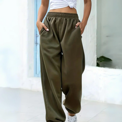 Bequeme Sweatpants Weite Passform Baumwolle Elastisch