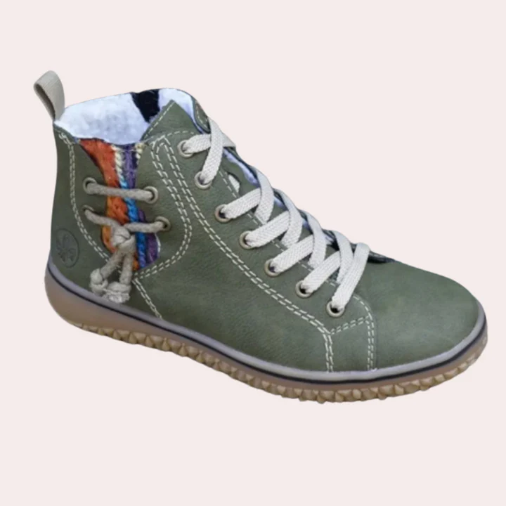 Damenschuh Stiefel Glattes Leder Schnürung