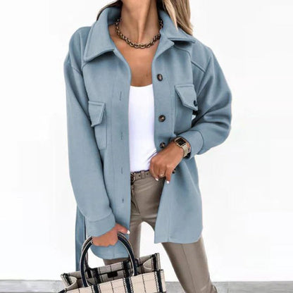 Winterjacke Damen Oversize Winddicht Knopfverschluss