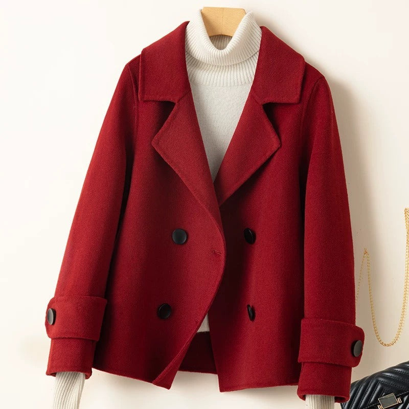 Mantel Damen Kurz Woll-Look Tailliert