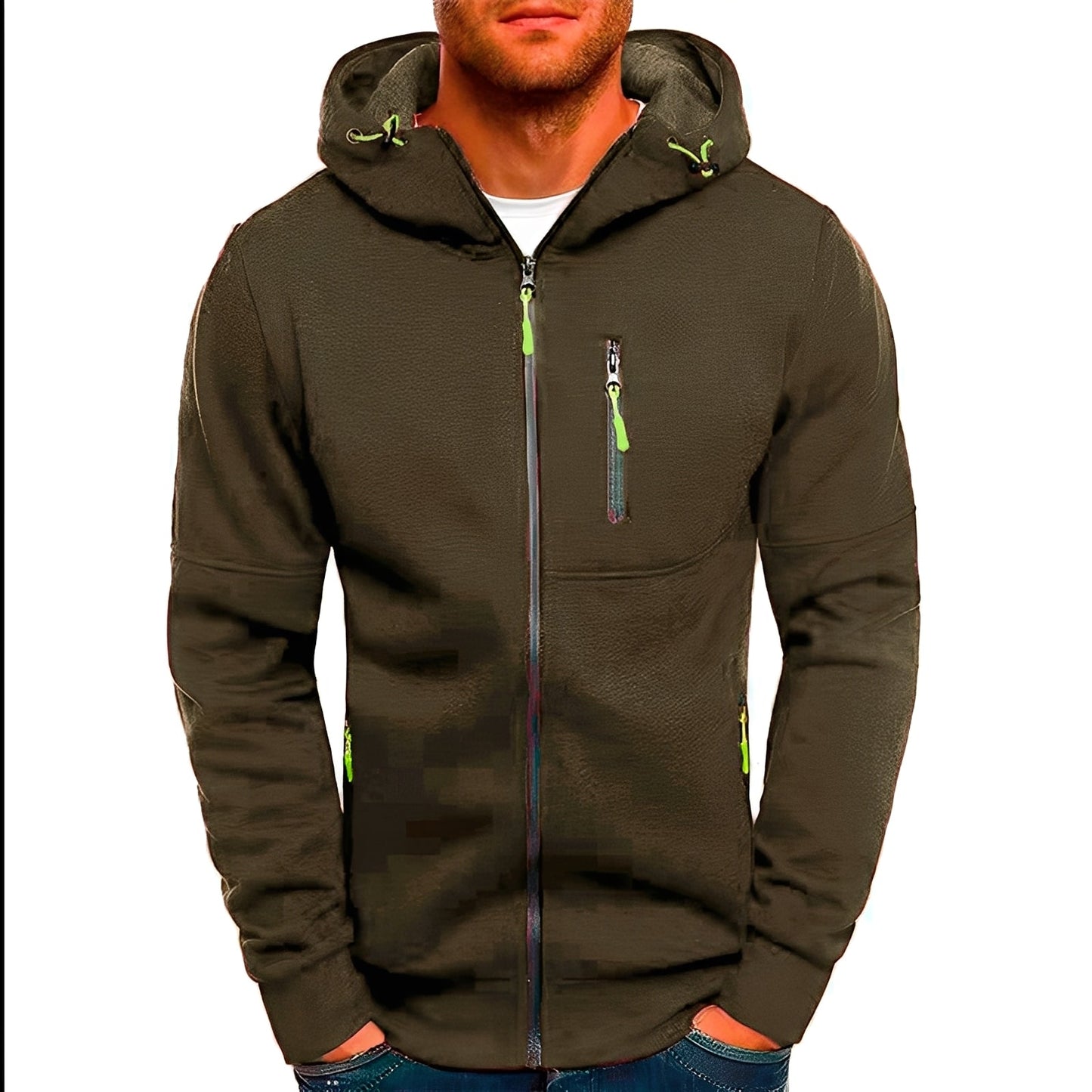 Stilvolle Herrenjacke Modern Kapuze