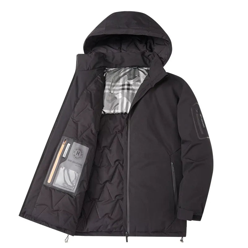 Warme Winterjacke Kapuze Gepolstert Outdoor - IdealeKleiden