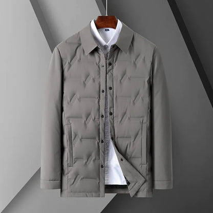 Daunenjacke Slim Fit Modern Knopfverschluss Steppjacke