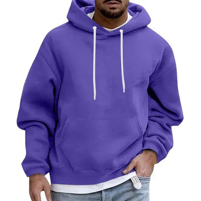 Bequeme Herren-Hoodie Übergröße Weich Baumwolle Känguru-Tasche Kapuze