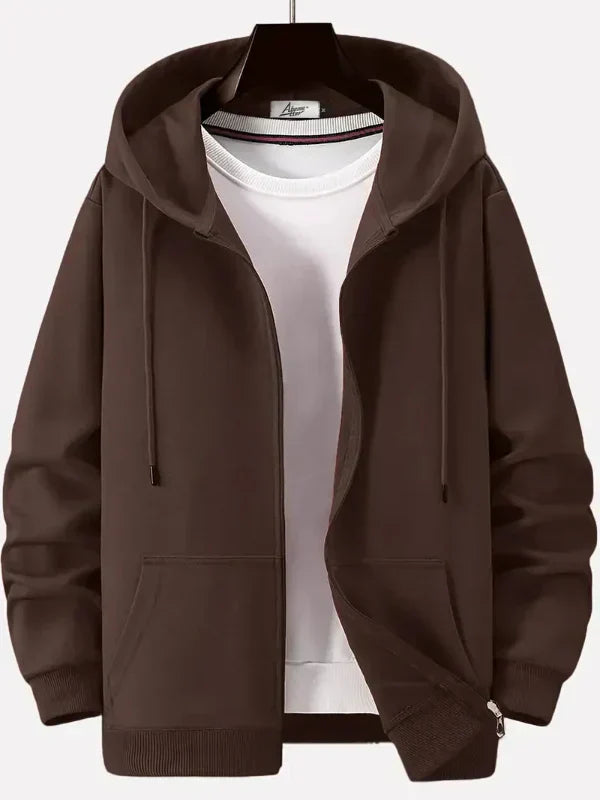 Kapuzenpullover mit Reißverschluss und Vordertaschen - IdealeKleiden