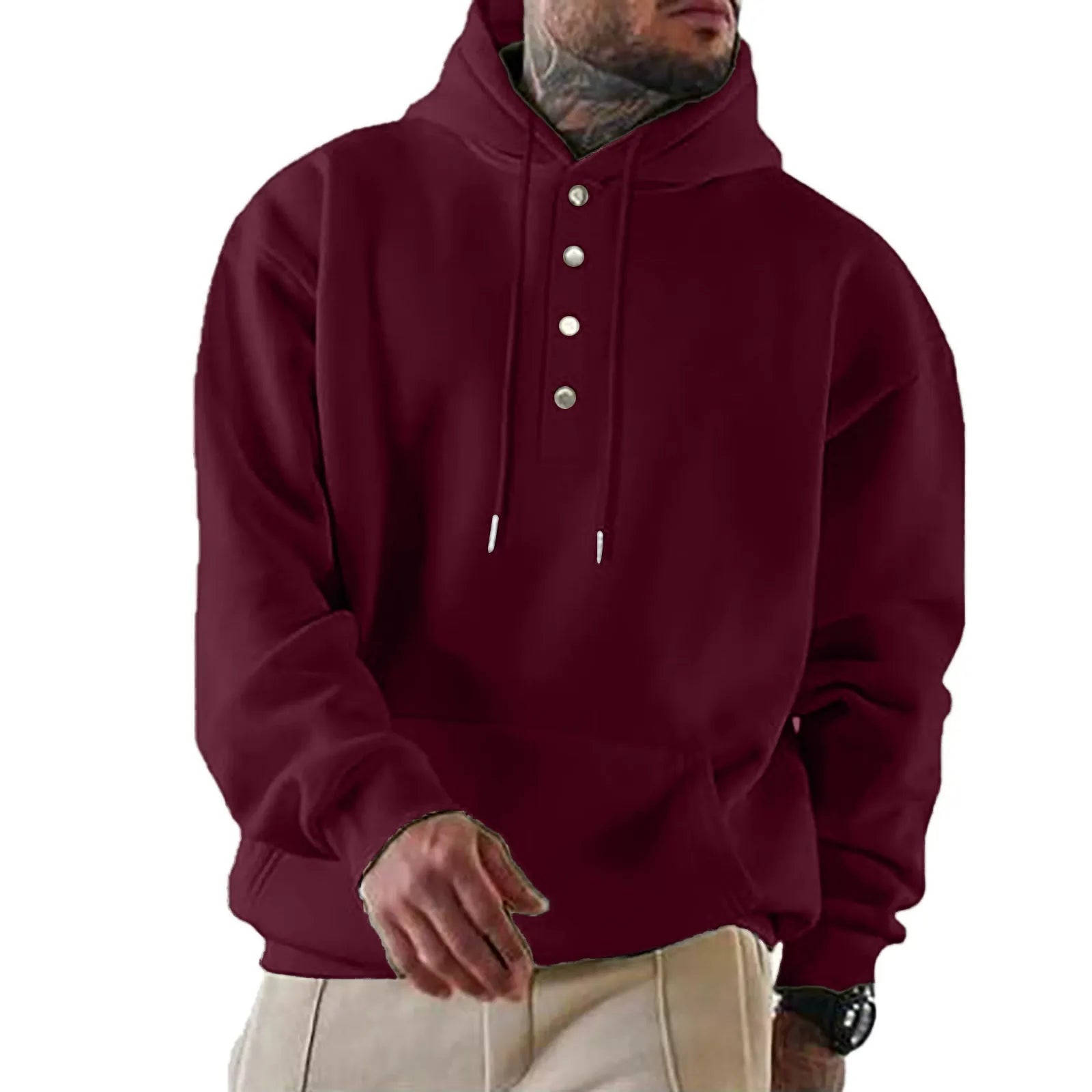 Kapuzenpullover Bequem Fleece Moderner Style - IdealeKleiden