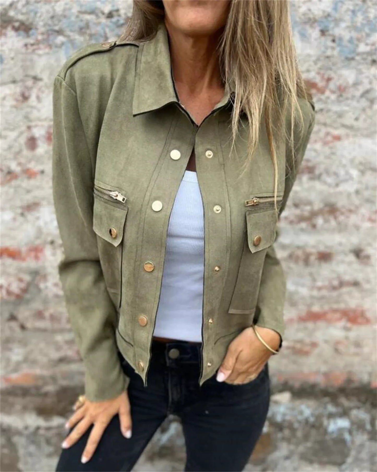Lederjacke Weich Elegant Klassisch Reißverschluss