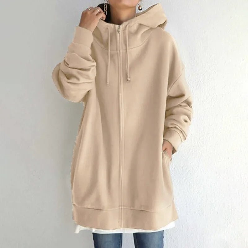 Große Kapuzenpullover Übergröße Fleece Reißverschluss
