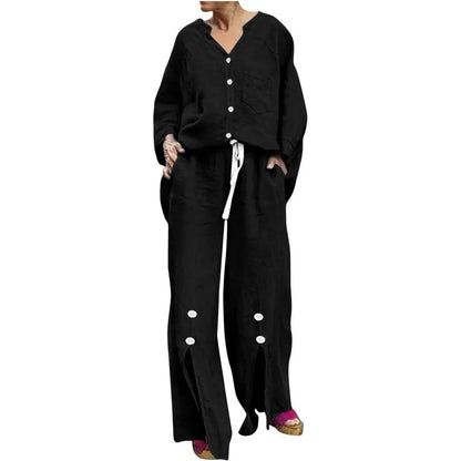Kleiden Set Strickjacke und Hose Bequem Baumwoll - IdealeKleiden