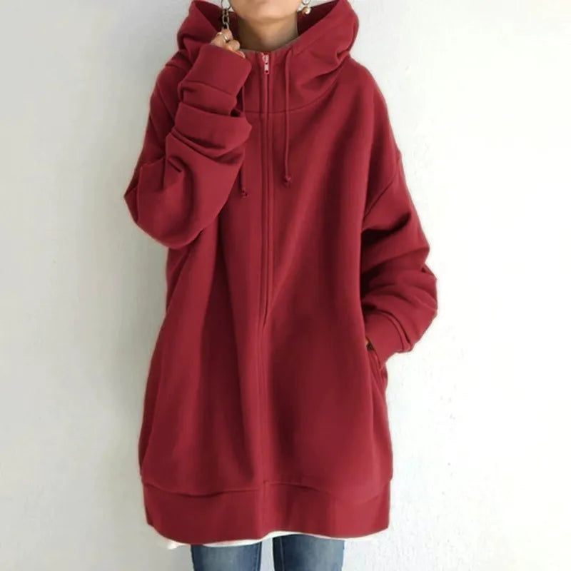 Große Kapuzenpullover Übergröße Fleece Reißverschluss
