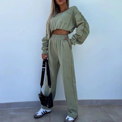 Sportliche Trainingshose & Pullover Set