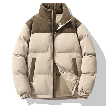 Winterjacke Oversized Gequiltet Corduroy Kragen - IdealeKleiden