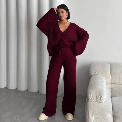 Gemütliches Loungewear Set Übergröße Rippstruktur