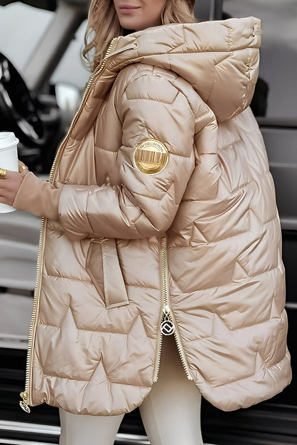 Stylischer Damen Daunenparka mit Kapuze - IdealeKleiden