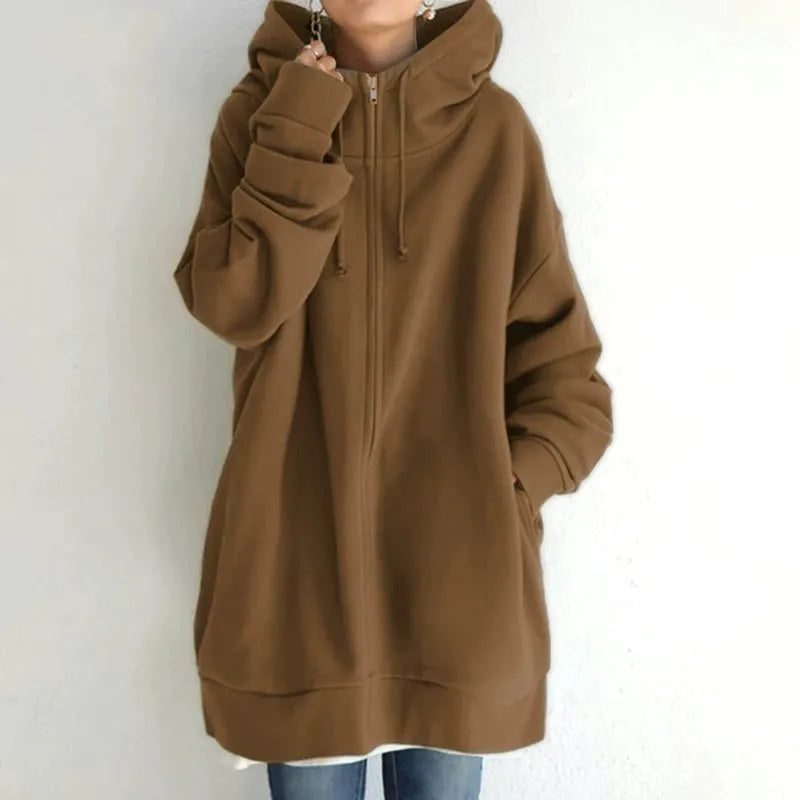 Große Kapuzenpullover Übergröße Fleece Reißverschluss