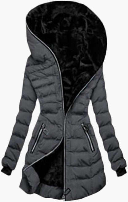 Winter Steppjacke Kapuze Asymmetrisch