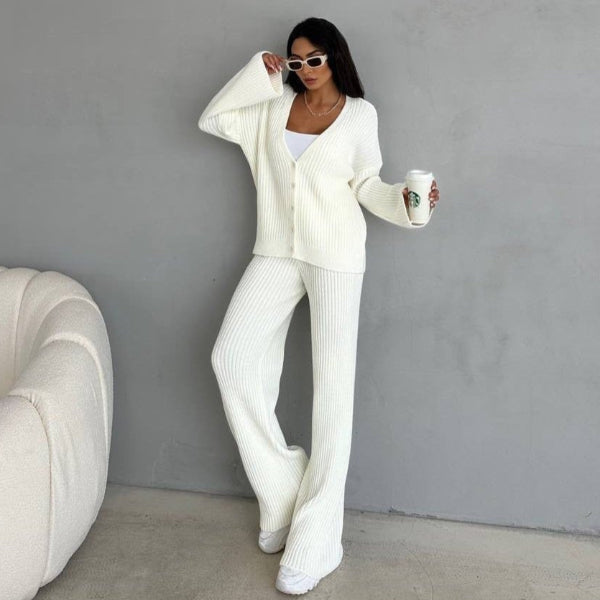Gemütliches Loungewear Set Übergröße Rippstruktur