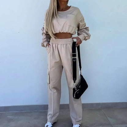 Sportliche Trainingshose & Pullover Set