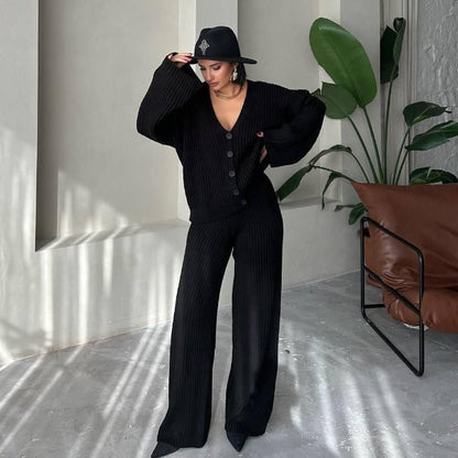 Gemütliches Loungewear Set Übergröße Rippstruktur