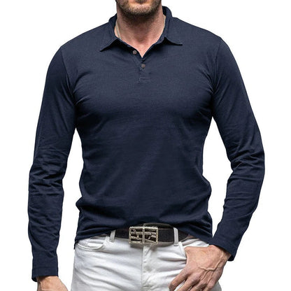 Elegantes Herrenhemd Slim Fit Langarm Knopfverschluss