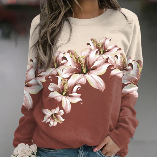 Bequemes Sweatshirt Langärmlig Casual - IdealeKleiden