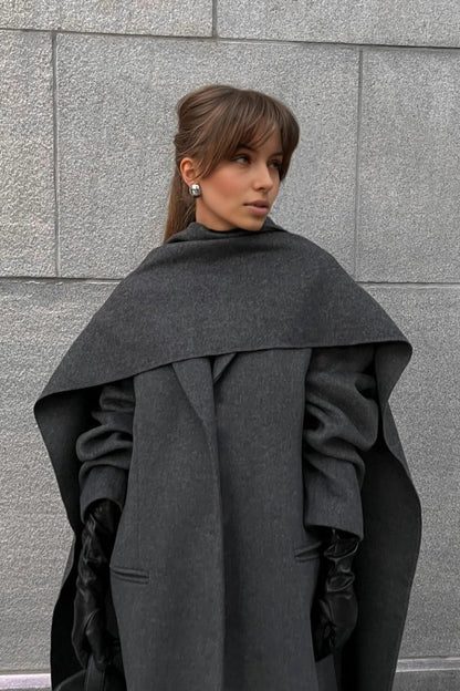 Eleganter Damen Mantel Cape Stil Lange Übergröße