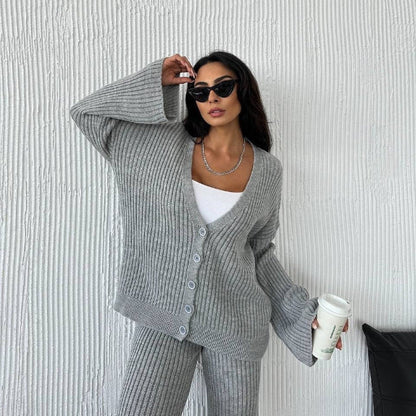 Gemütliches Loungewear Set Übergröße Rippstruktur