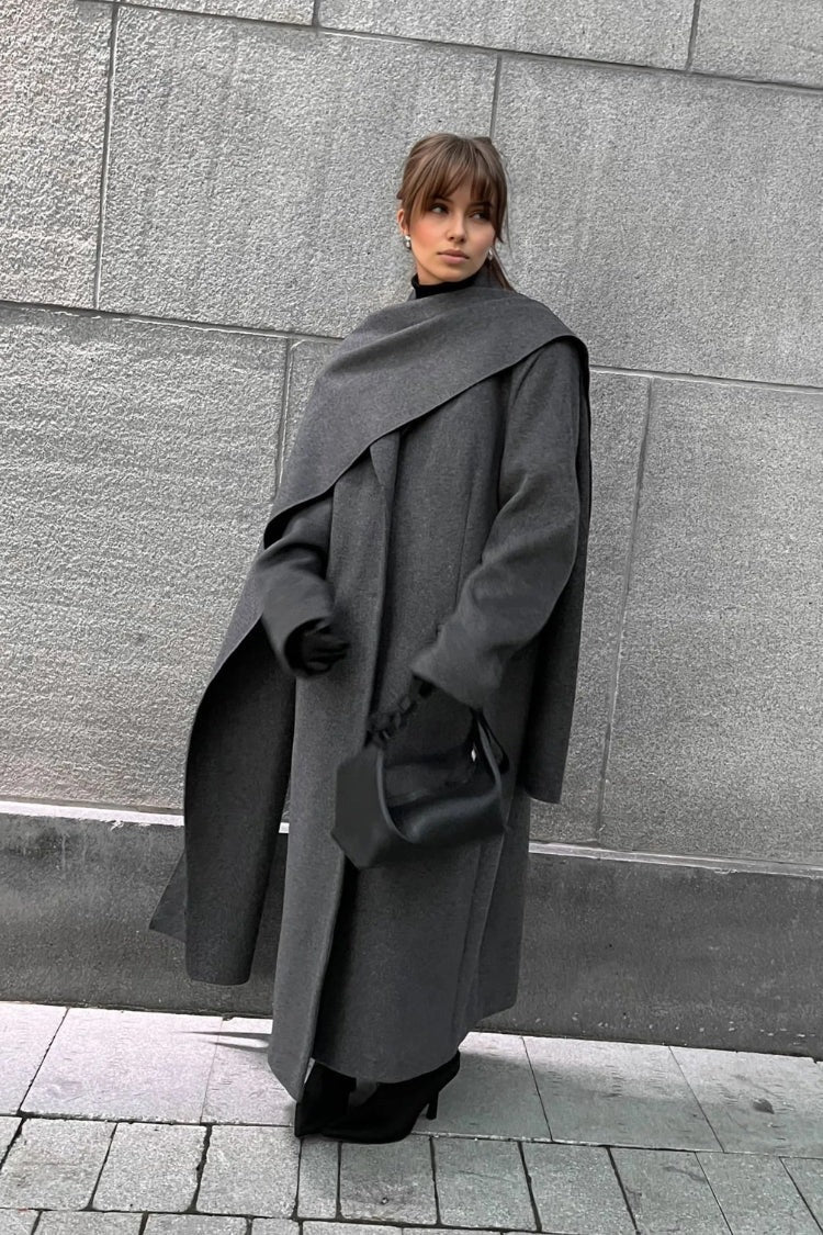 Eleganter Damen Mantel Cape Stil Lange Übergröße - IdealeKleiden