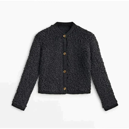 Teddyjacke Damen Lockere Passform Weich Rundhals