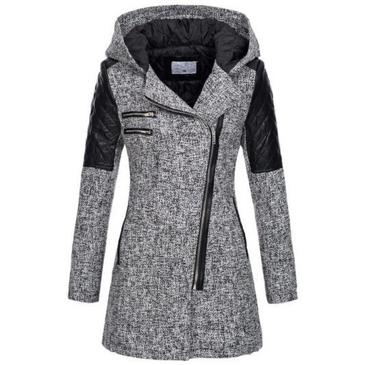 Frauen Winterjacke Taillierte Passform mit Kapuze - IdealeKleiden