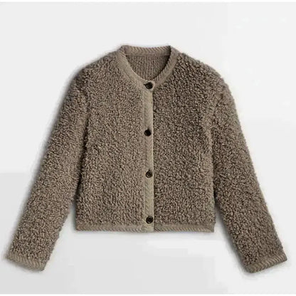 Teddyjacke Weich Flauschig Rundhals