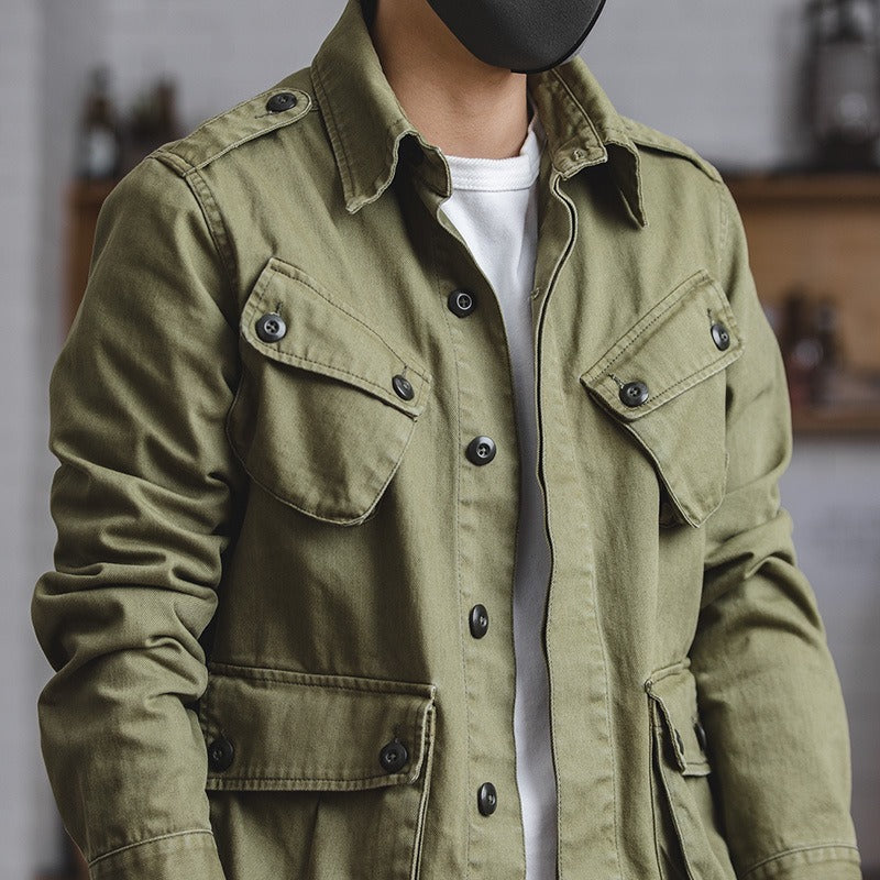 Herren Militärjacke Robust mit Knöpfen - IdealeKleiden