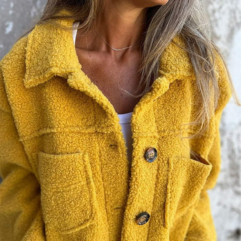 Winter Mantel Damen Lockere Passform Wollig