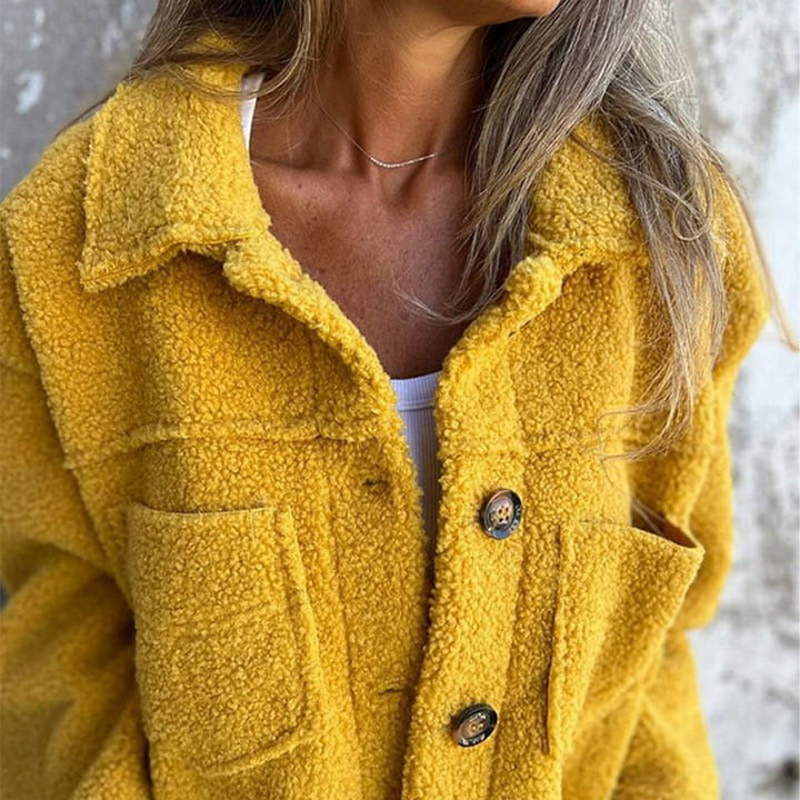 Winter Mantel Damen Lockere Passform Wollig