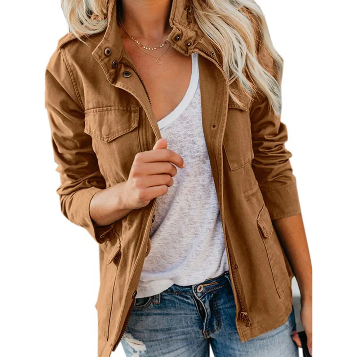Praktische Outdoor-Jacke Relaxed Fit Baumwolle