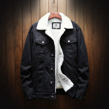 Herren Jeansjacke Warm Fleece-Innenfutter