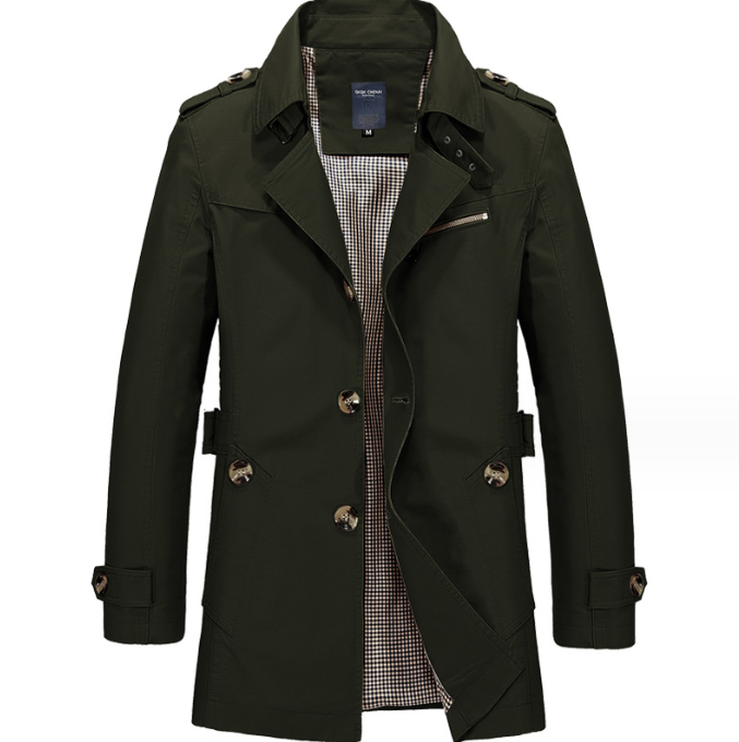 Herren Trenchcoat Wasserdicht Elegant