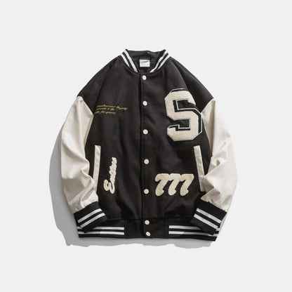 Herren Jacke Stylish Aufnäher Design Leo