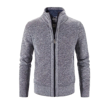 Slim Fit Cardigan Wollstrick Rippkante Modern Design