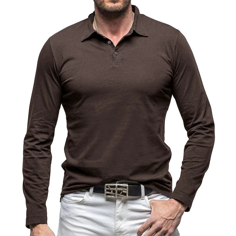 Elegantes Herrenhemd Slim Fit Langarm Knopfverschluss