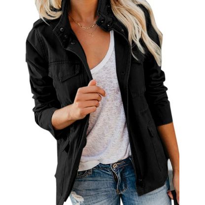 Praktische Outdoor-Jacke Relaxed Fit Baumwolle